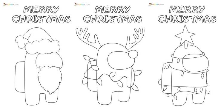 coloring pages among us christmas, - Coloring pages for kids