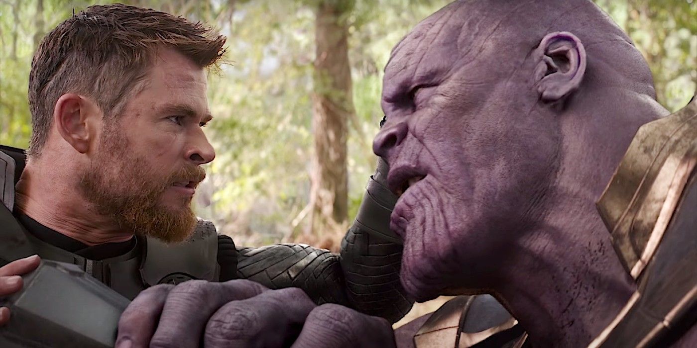 Thor faces off with Thanos in Avengers Infinity War
