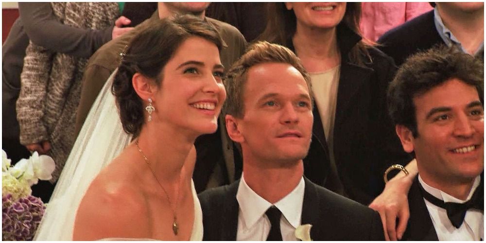 Robin and Barney on their wedding day