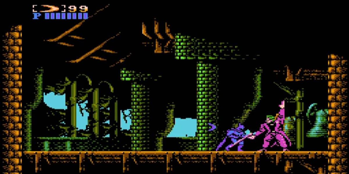 Batman fights the Joker in the NES game Batman 