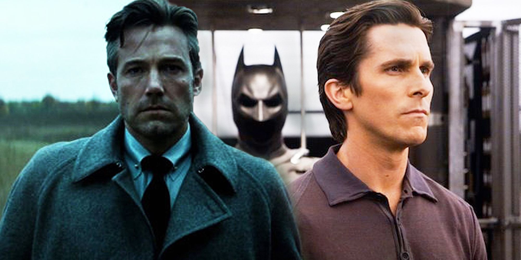 Ben Affleck and Christian Bale as Bruce Wayne