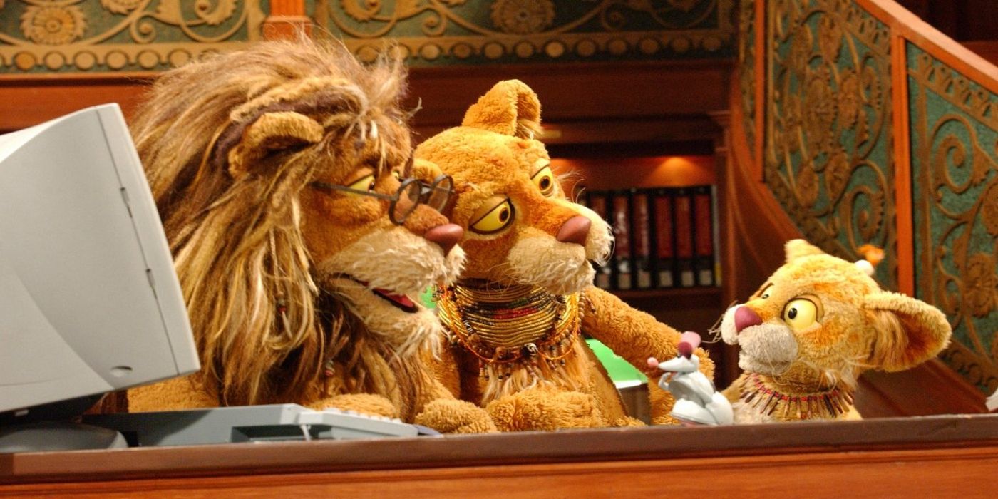 A still from the PBS children's series Between the Lions.