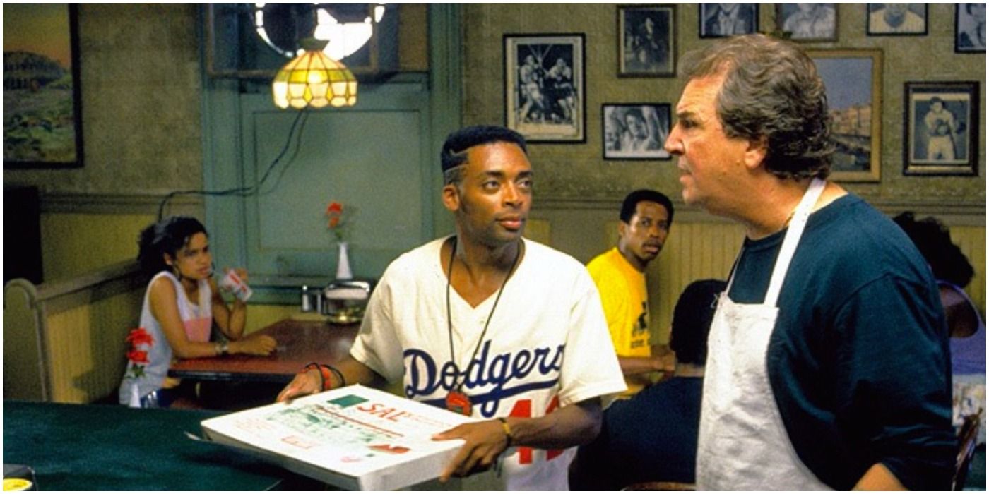 Mookie collects a pizza from Sal’s Pizzeria in Do The Right Thing