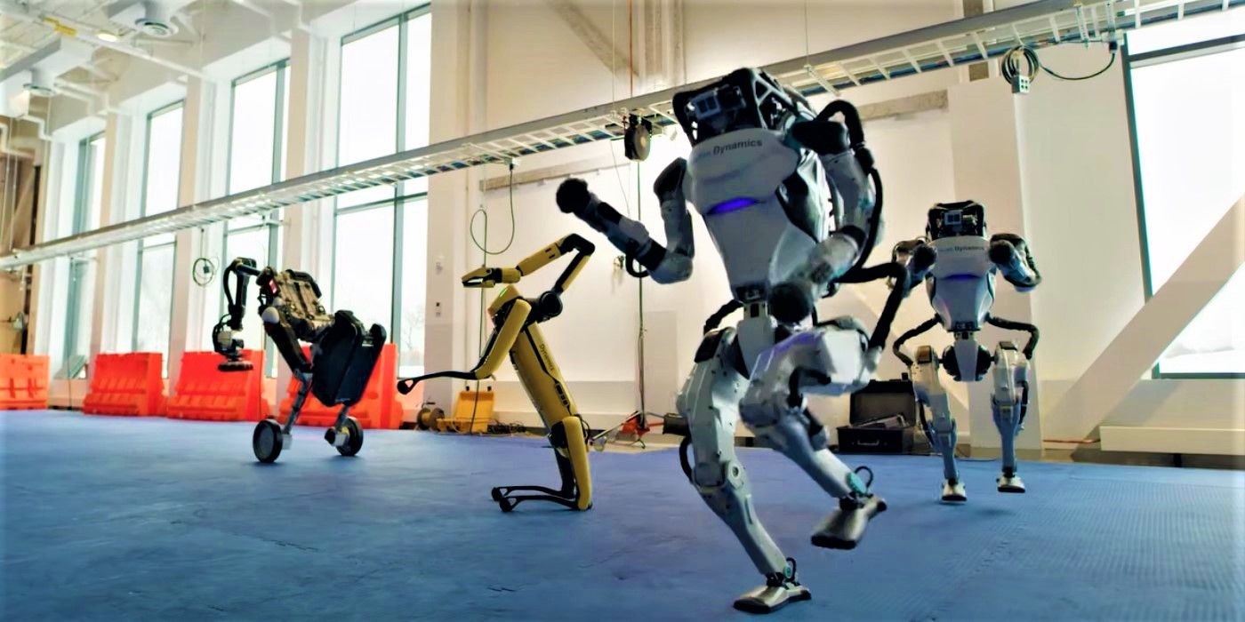 Boston Dynamics robots in Do You Love Me dance video