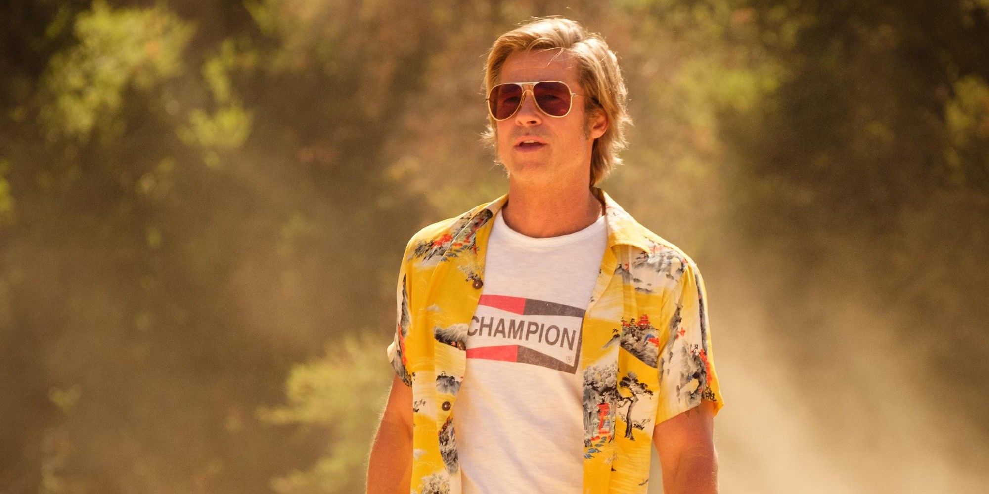 Brad Pitt on Spahn Ranch in Once Upon a Time in Hollywood