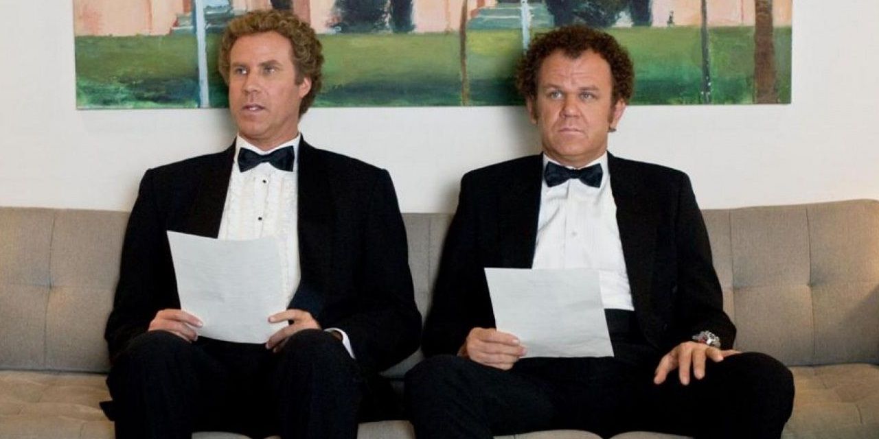 Brennan and Dale wearing tuxedos in Step Brothers