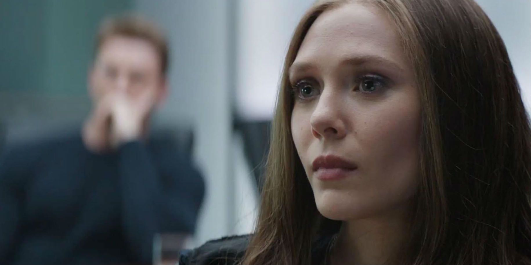 Elizabeth Olsen as Scarlet Witch in a still from Captain America: Civil War