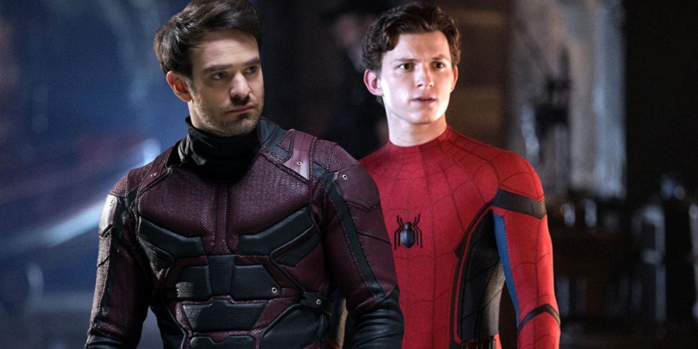 Charlie Cox as Daredevil and Tom Holland as Spider-Man