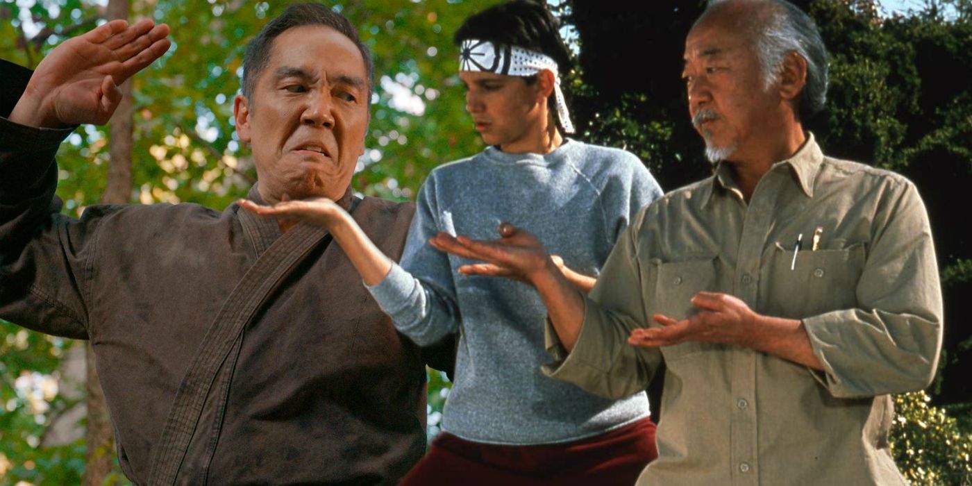 Chozen in Cobra Kai and Daniel and Mr Miyagi in Karate Kid