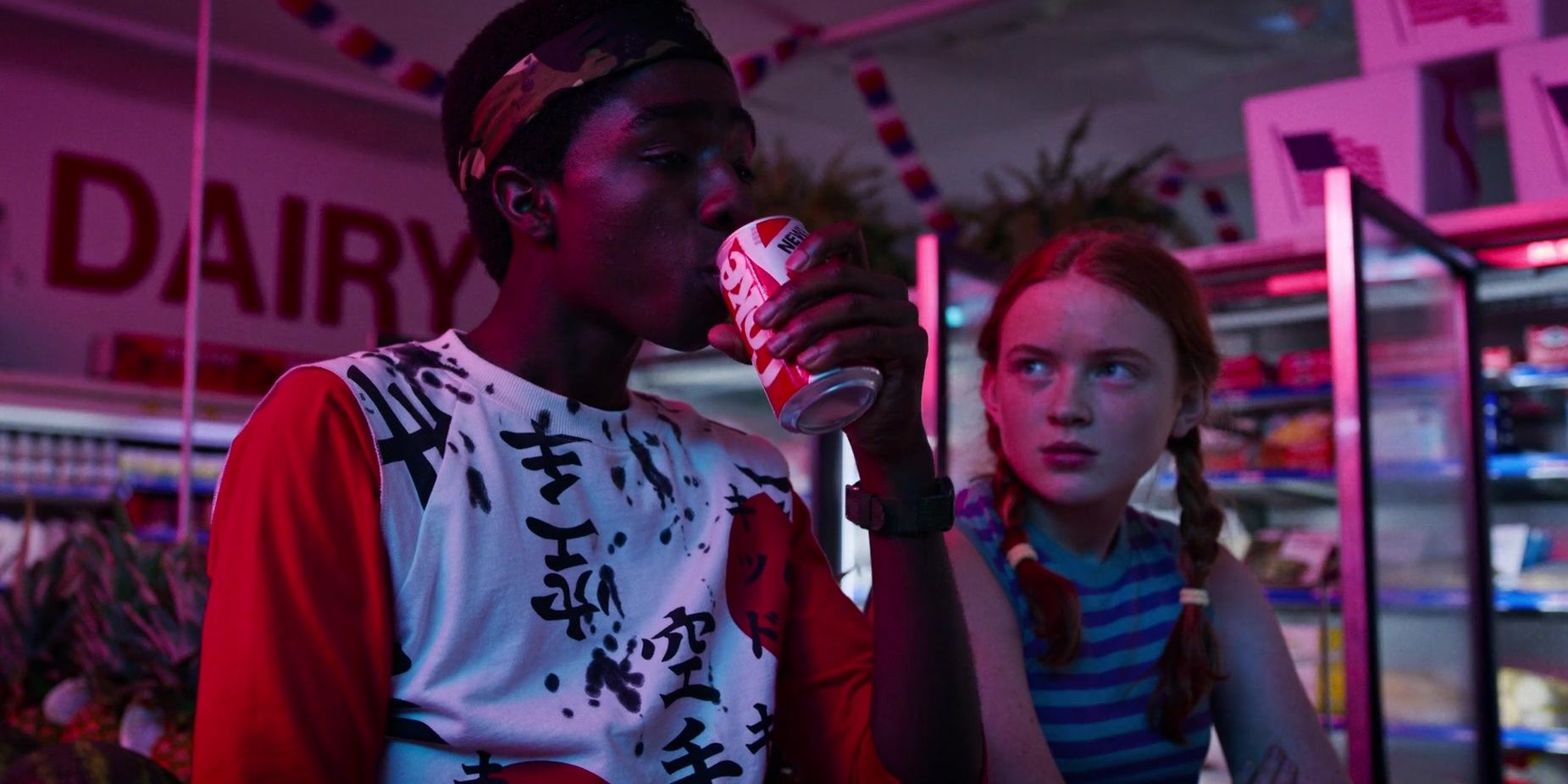 Coca Cola Can Held by Caleb McLaughlin as Lucas Sinclair in Stranger Things 2 Cropped
