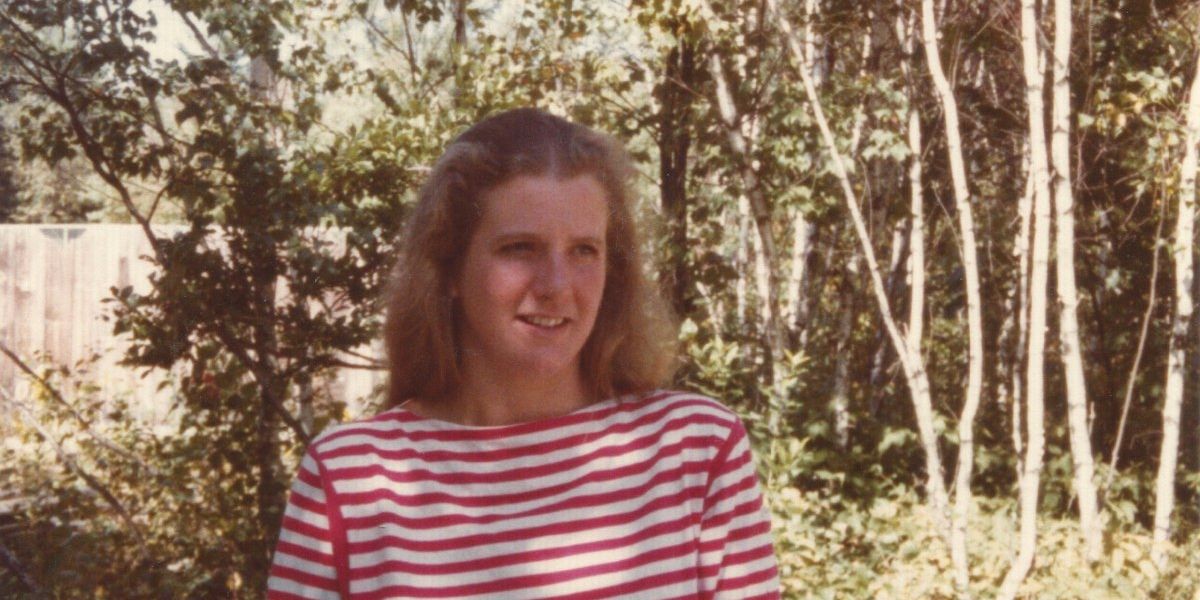 woman in striped shirt