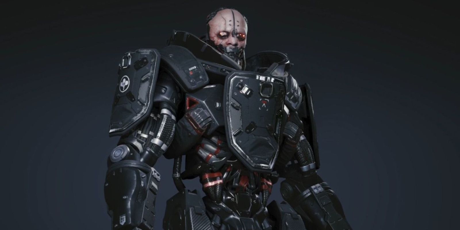 Modelo de personagem de Adam Smasher em Cyberpunk 2077.