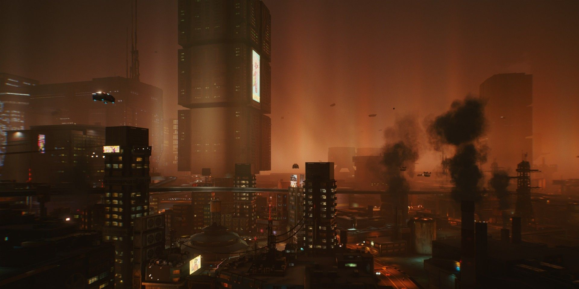 Cityscape from Cyberpunk 2077