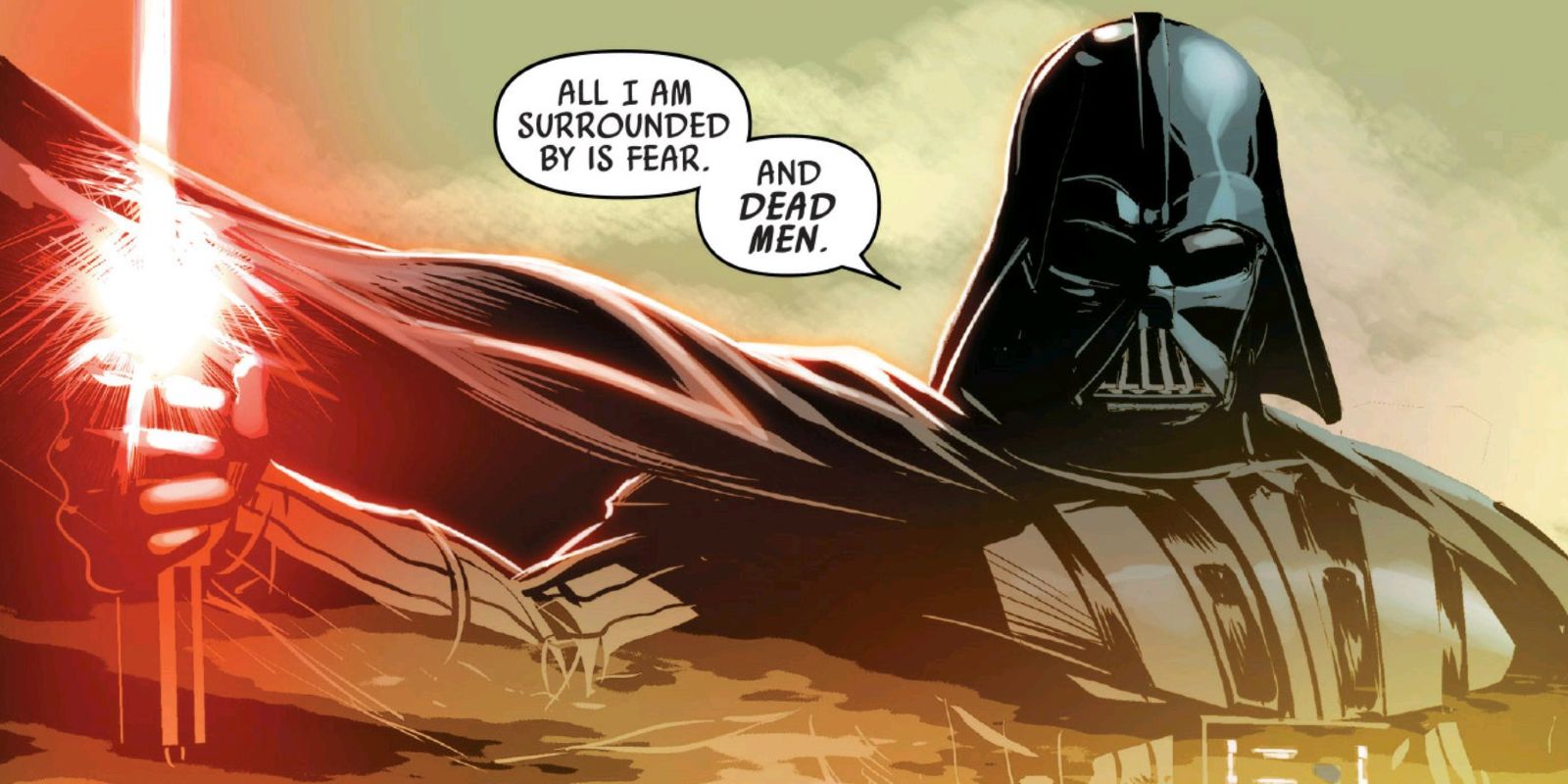Darth Vader slaughters a group of rebels in his Star Wars comic