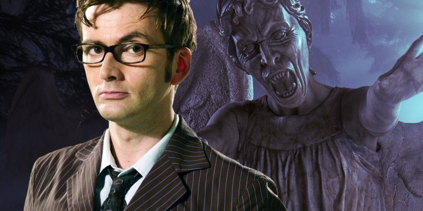David Tennant as Tenth Doctor and Weeping Angel in Doctor Who