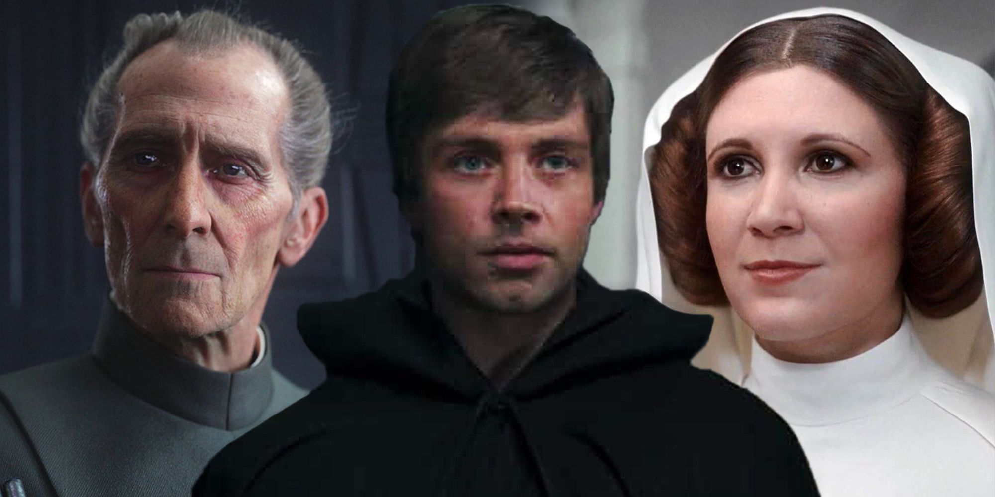 De-Aged Luke, Leia, and Grand Moff Tarkin CGI in Star Wars