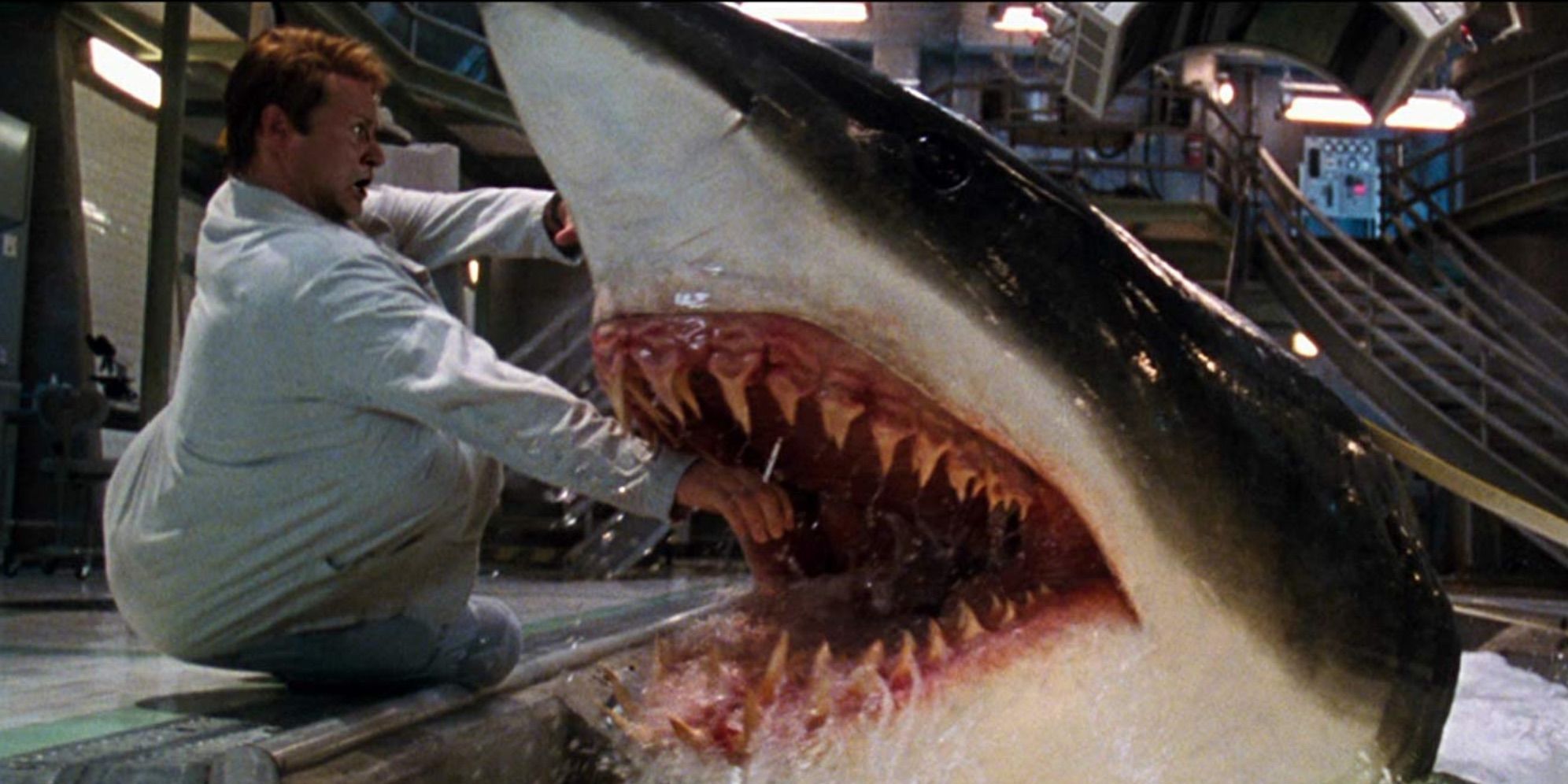 The mako shark attacking Jim in Deep Blue Sea