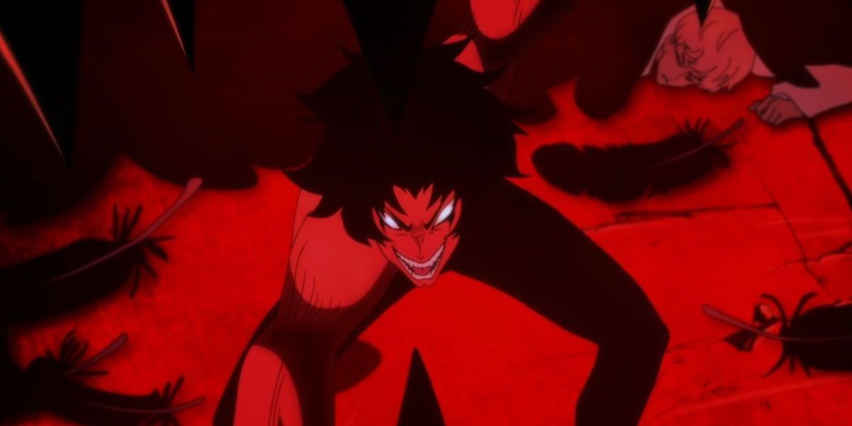 Akira Fudo transforming into Devilman