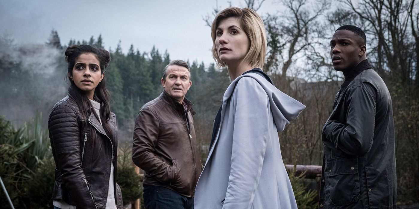 An image of Graham, Yaz, Ryan and the Doctor in Doctor Who