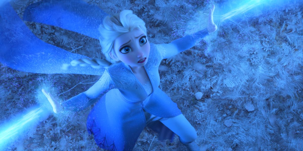 Idina Menzel voicing Elsa in Frozen