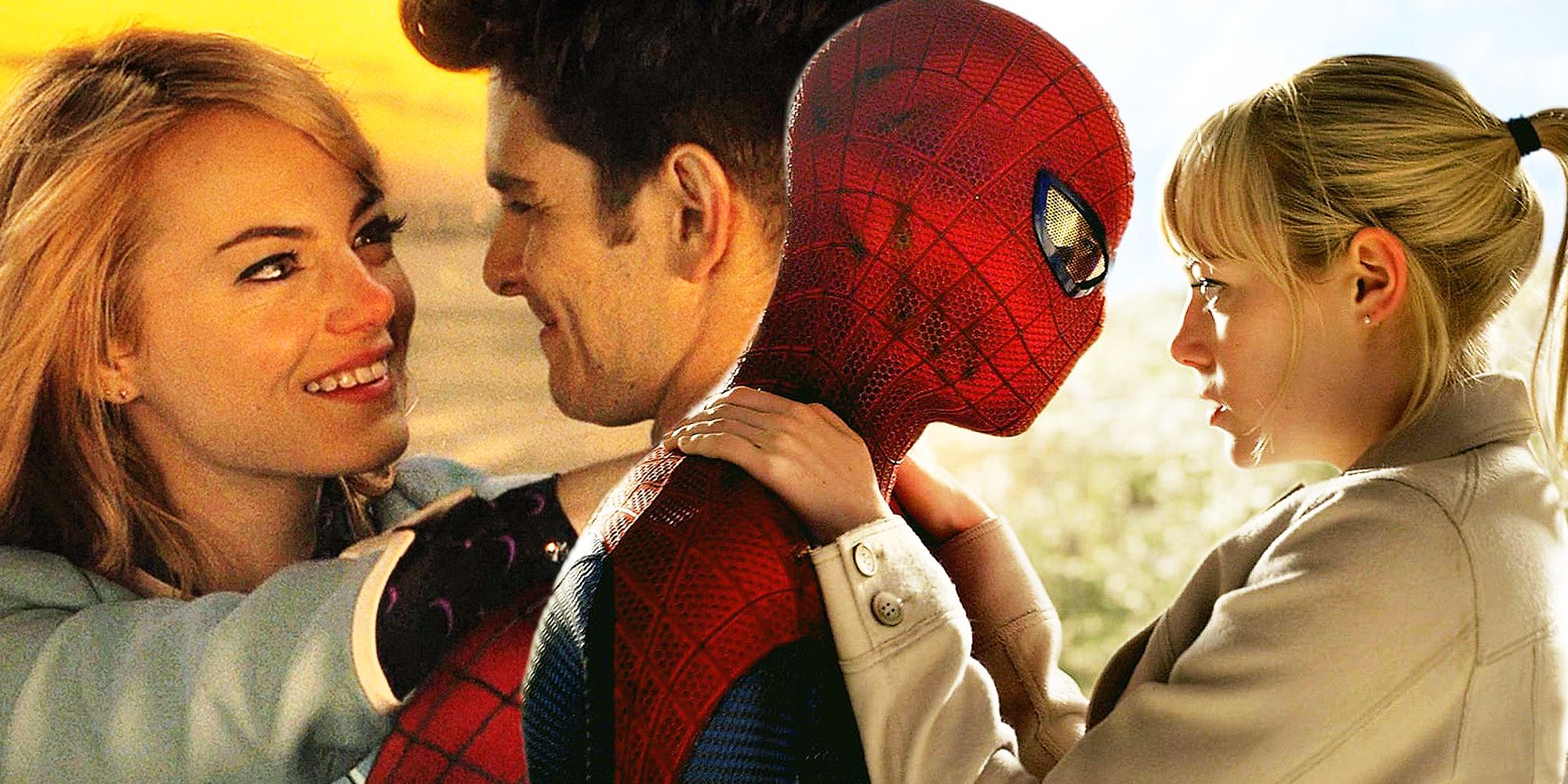 Emma Stone as Gwen Stacy and Andrew Garfield as Peter Parker in The Amazing Spider-Man 1 &amp; 2