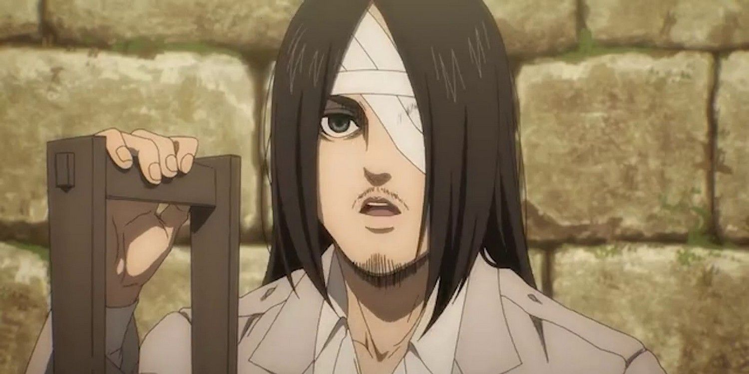 Eren wearing a bandage across his face in Attack On Titan