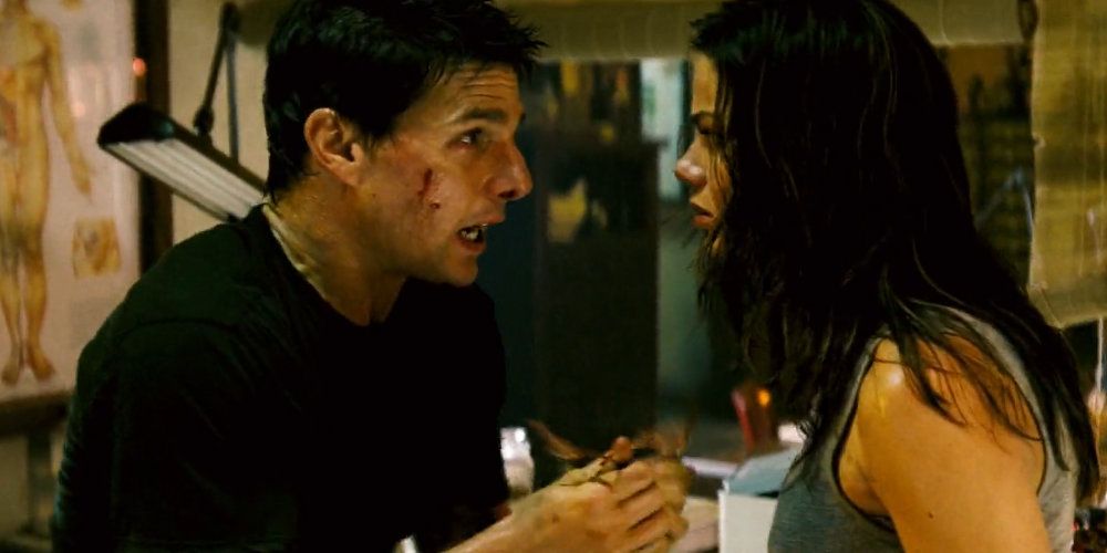 Ethan Hunt and Julia in Mission: Impossible 3