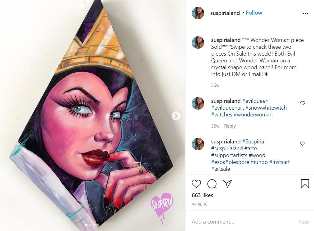 Evil Queen fan art by Suspirialand on Instagram