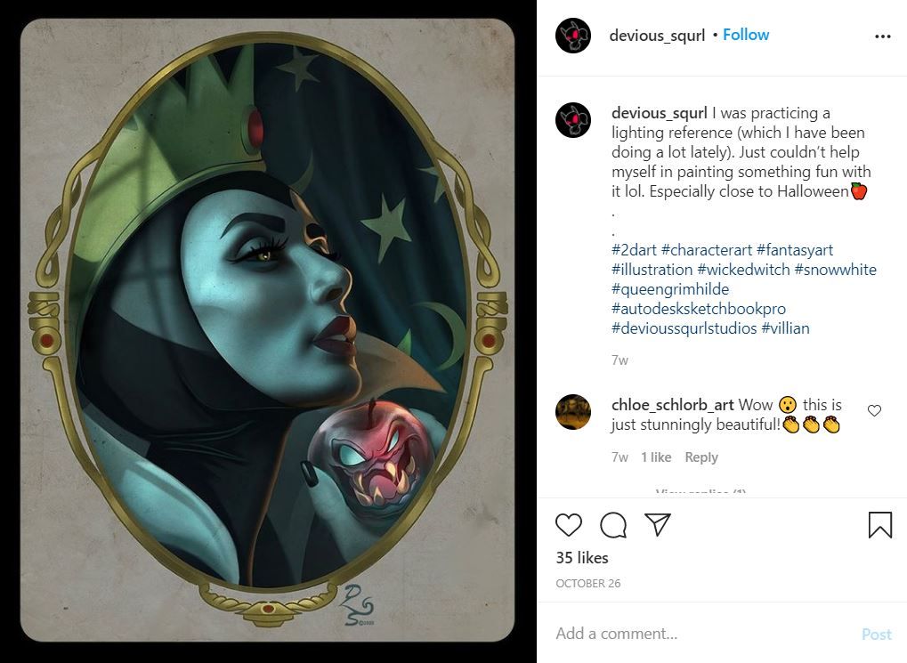 Evil Queen fan art by devious_squrl on Instagram