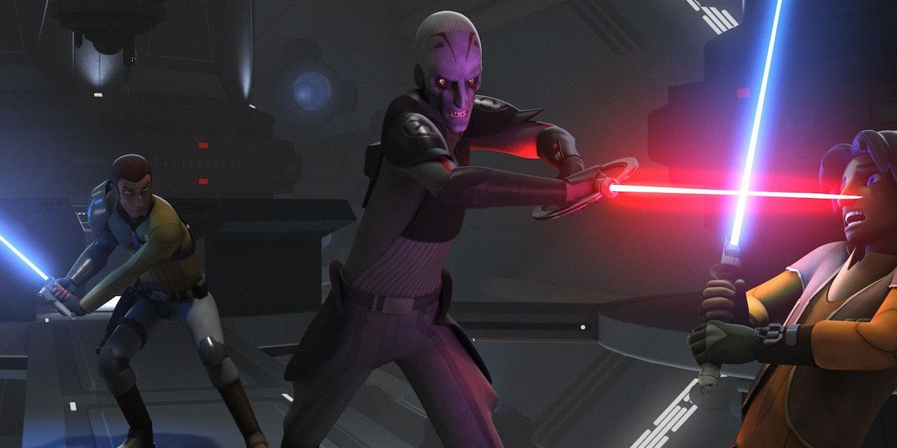 Ezra and Kanan vs the Grand Inquisitor in Star Wars Rebels