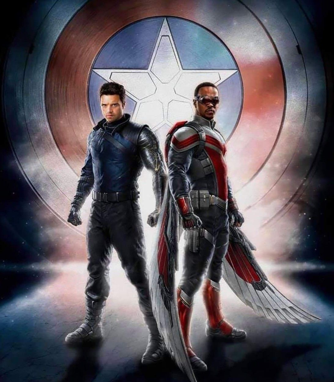 Falcon and Winter Soldier poster merch Sam with wings vertical