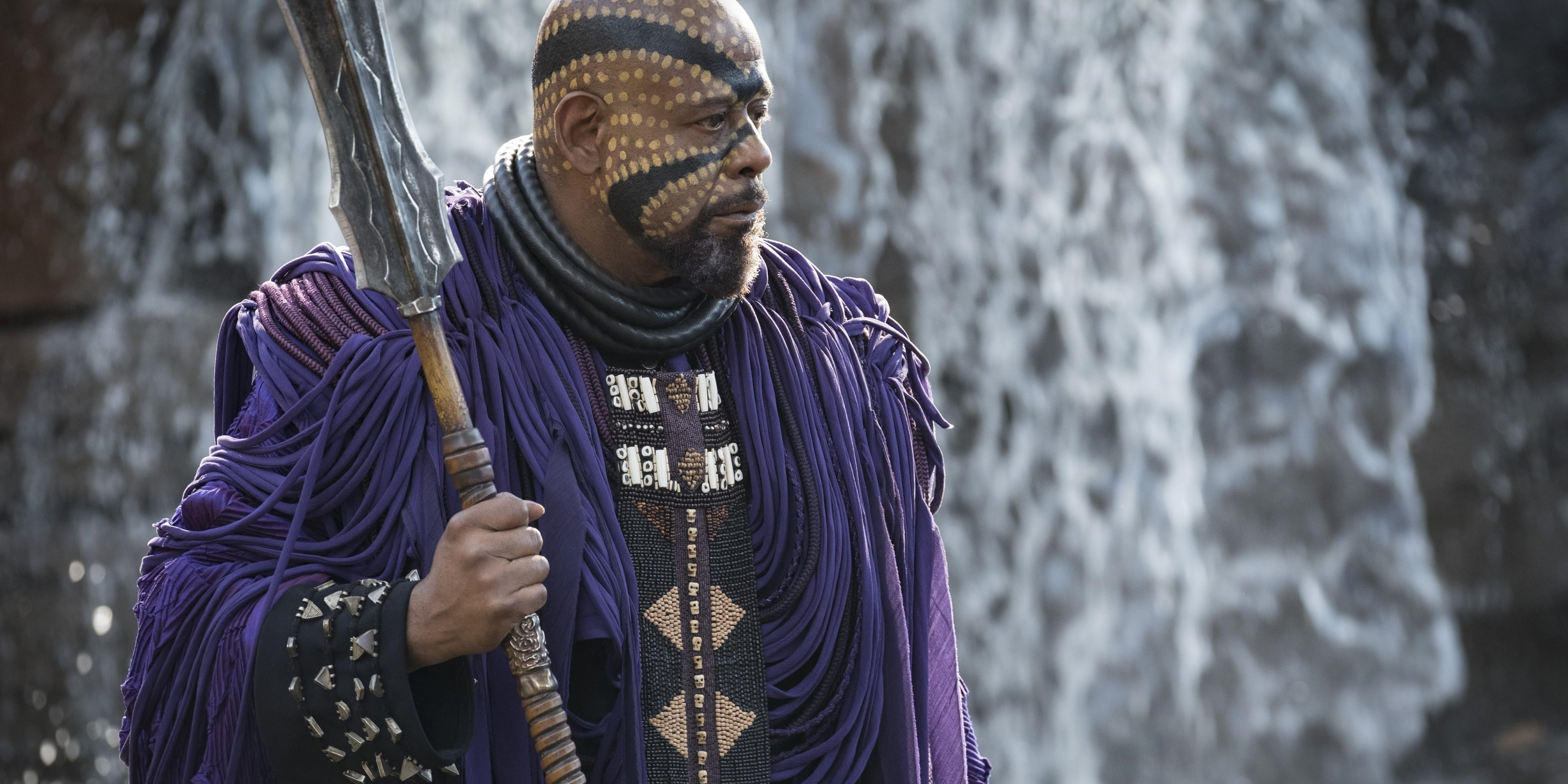 Forest Whitaker In Black Panther standing at dueling location