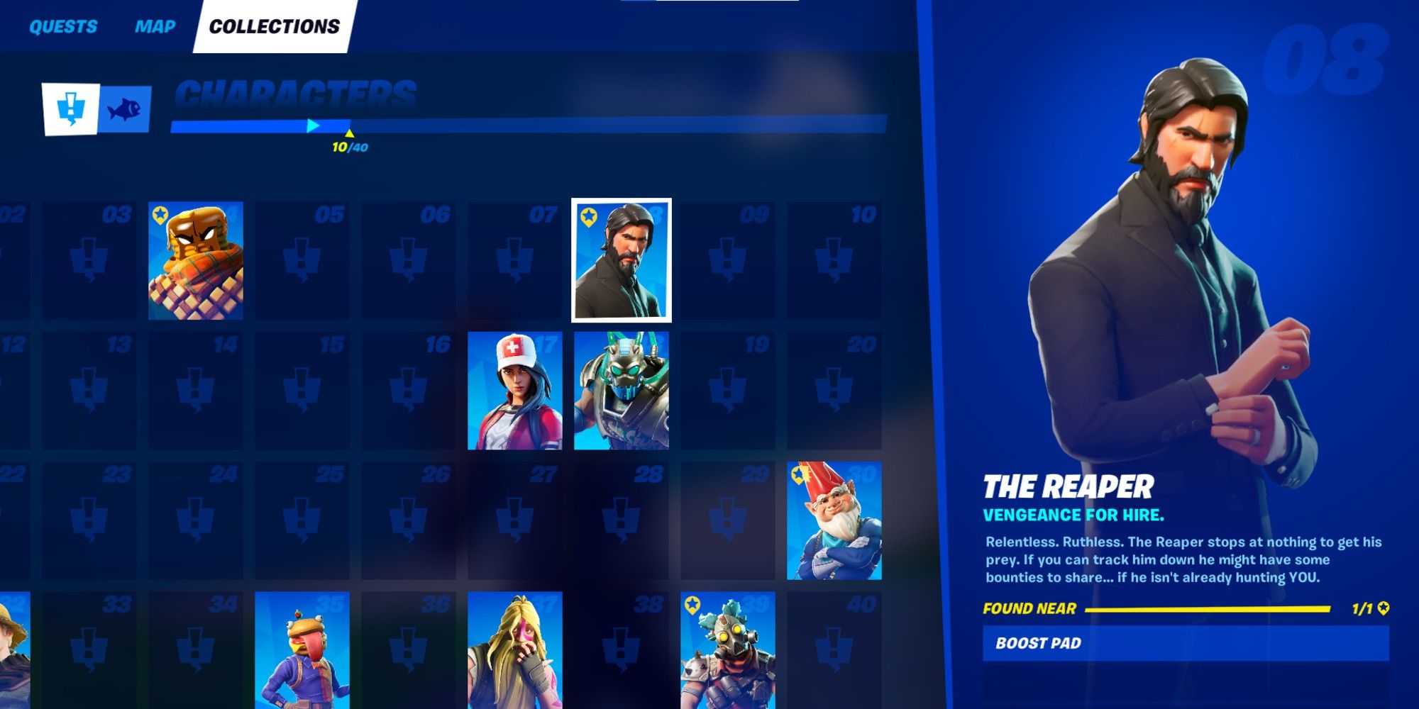 The Reaper in a player's collections in Fortnite Season 5