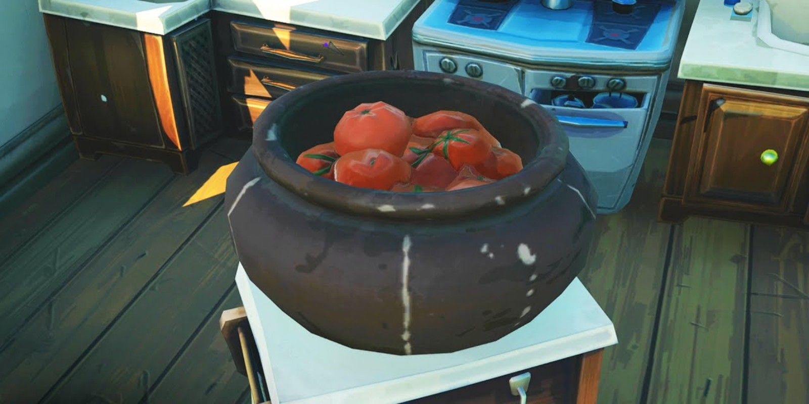 A Tomato Basket inside a farmhouse in Fortnite Season 5