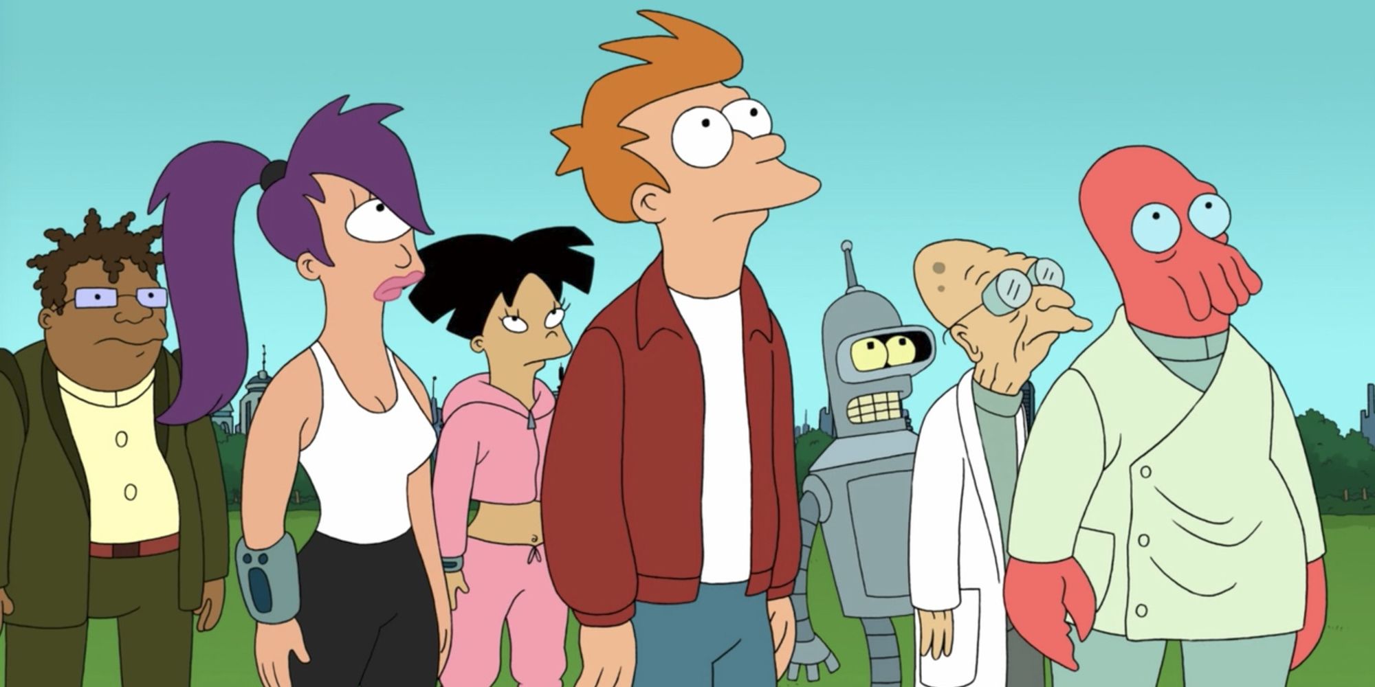 The cast of character from the adult animated series Futurama.