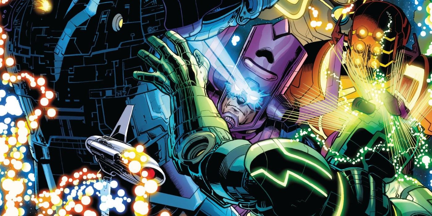 Galactus lutando contra Celestiais na Marvel Comics