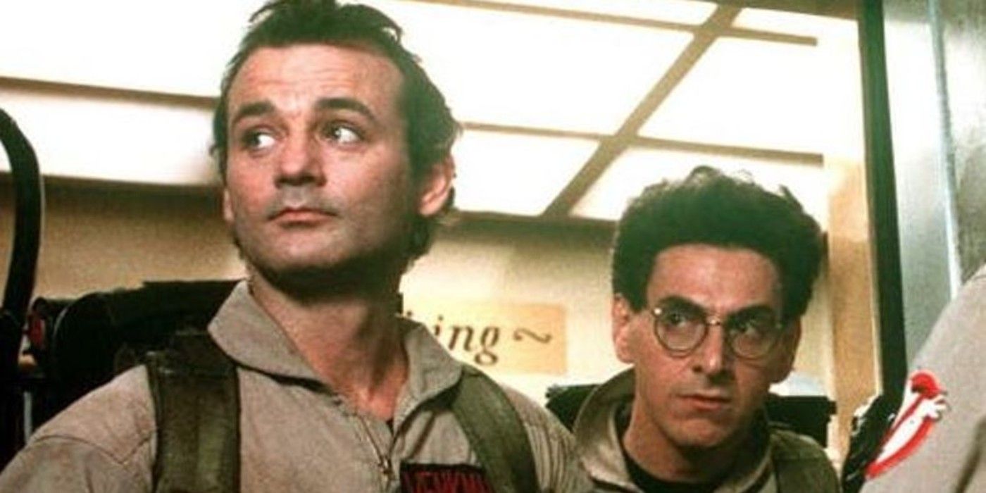 Ghostbusters Egon and Venkman coming out of elevator