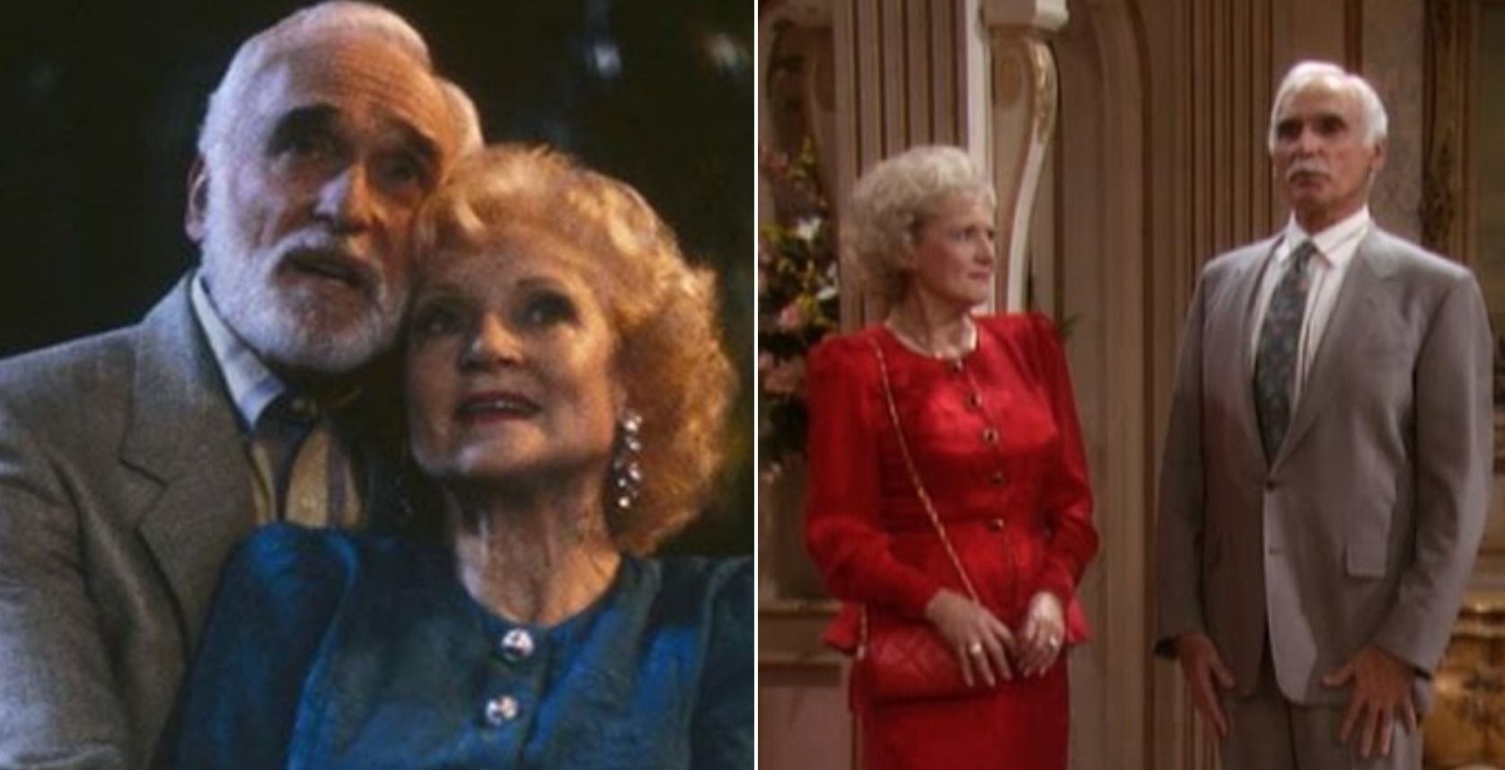 Rose (Betty White) and Miles (Harold Gould) in &quot;The Golden Girls.&quot;