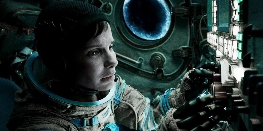 Sandra Bullock crying in space in Gravity
