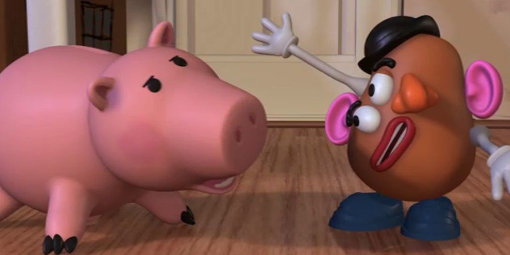 Hamm and Mr Potato Head in Toy Story