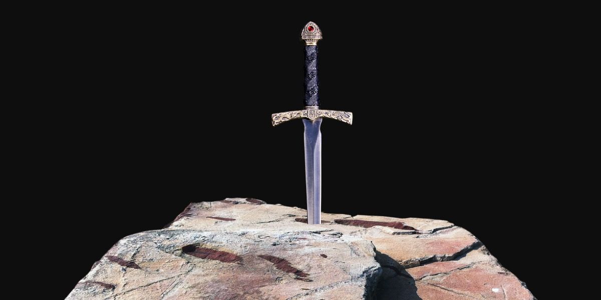 Excalibur in a piece of stone