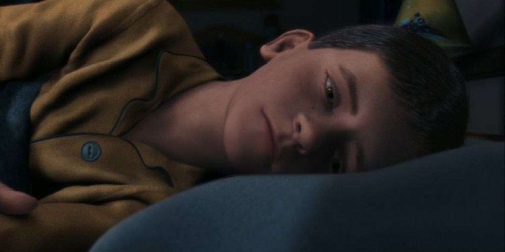 Hero Boy in bed at the beginning of The Polar Express