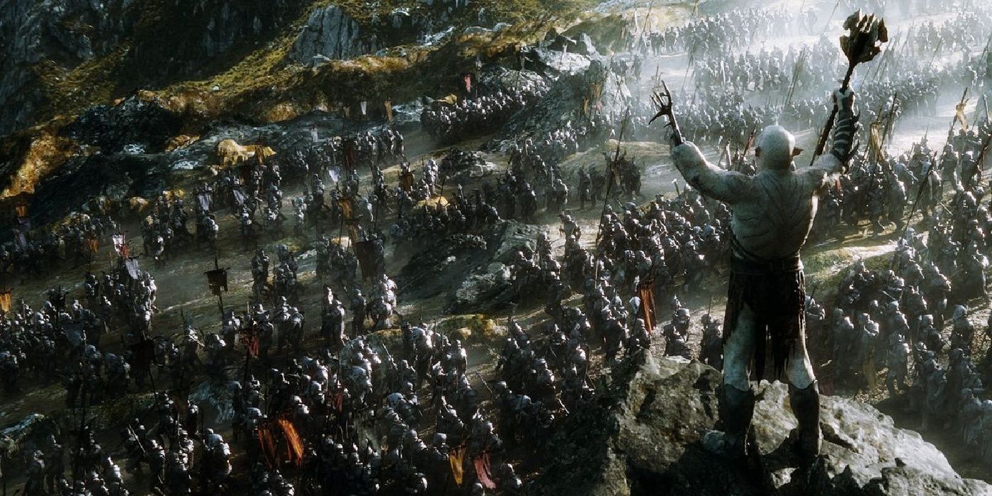 Azog leading his army in The Hobbit