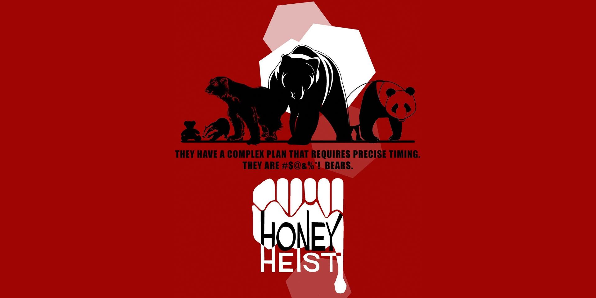Honey Heist Teeth Logo With Bears of Different Breeds
