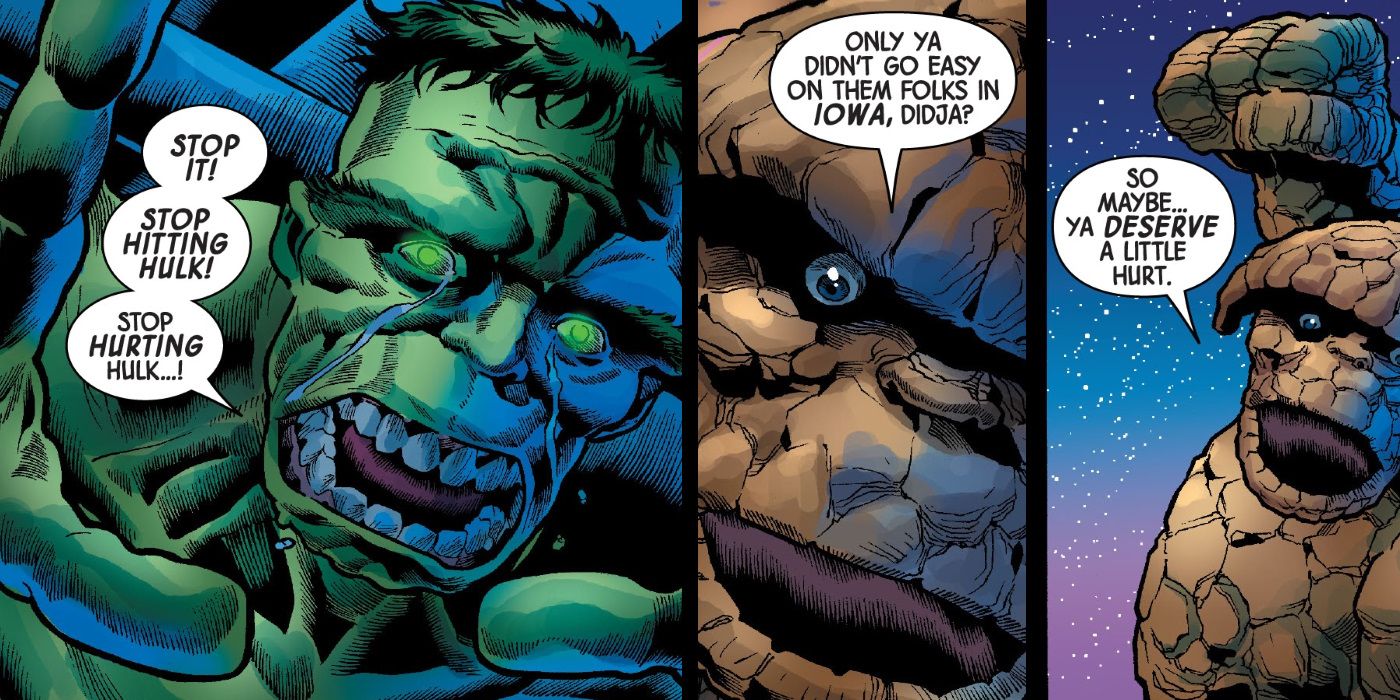 Hulk Begging The Thing in Marvel Comics