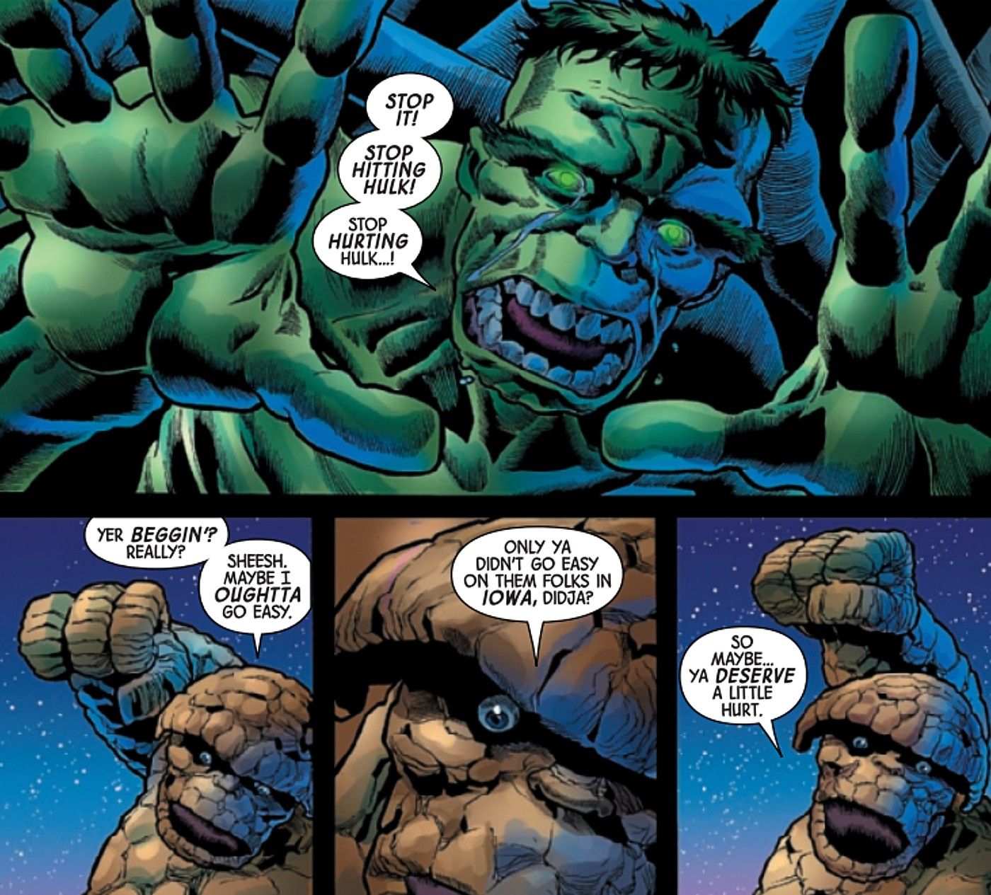Hulk che chiede l'elemosina