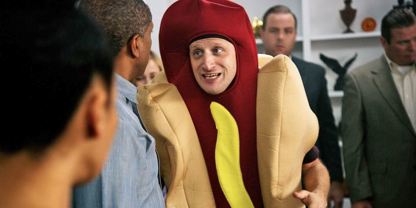Tim Robinson in a hotdog costume in I Think You Should Leave.