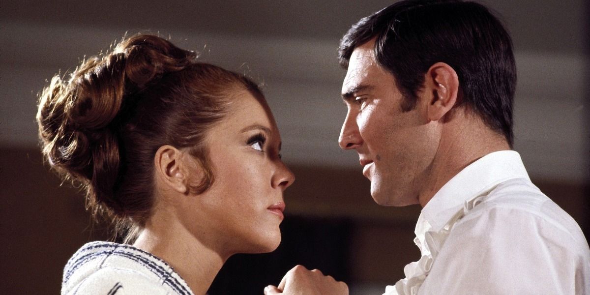 James Bond hugs Tracy in On Her Majesty's Secret Service