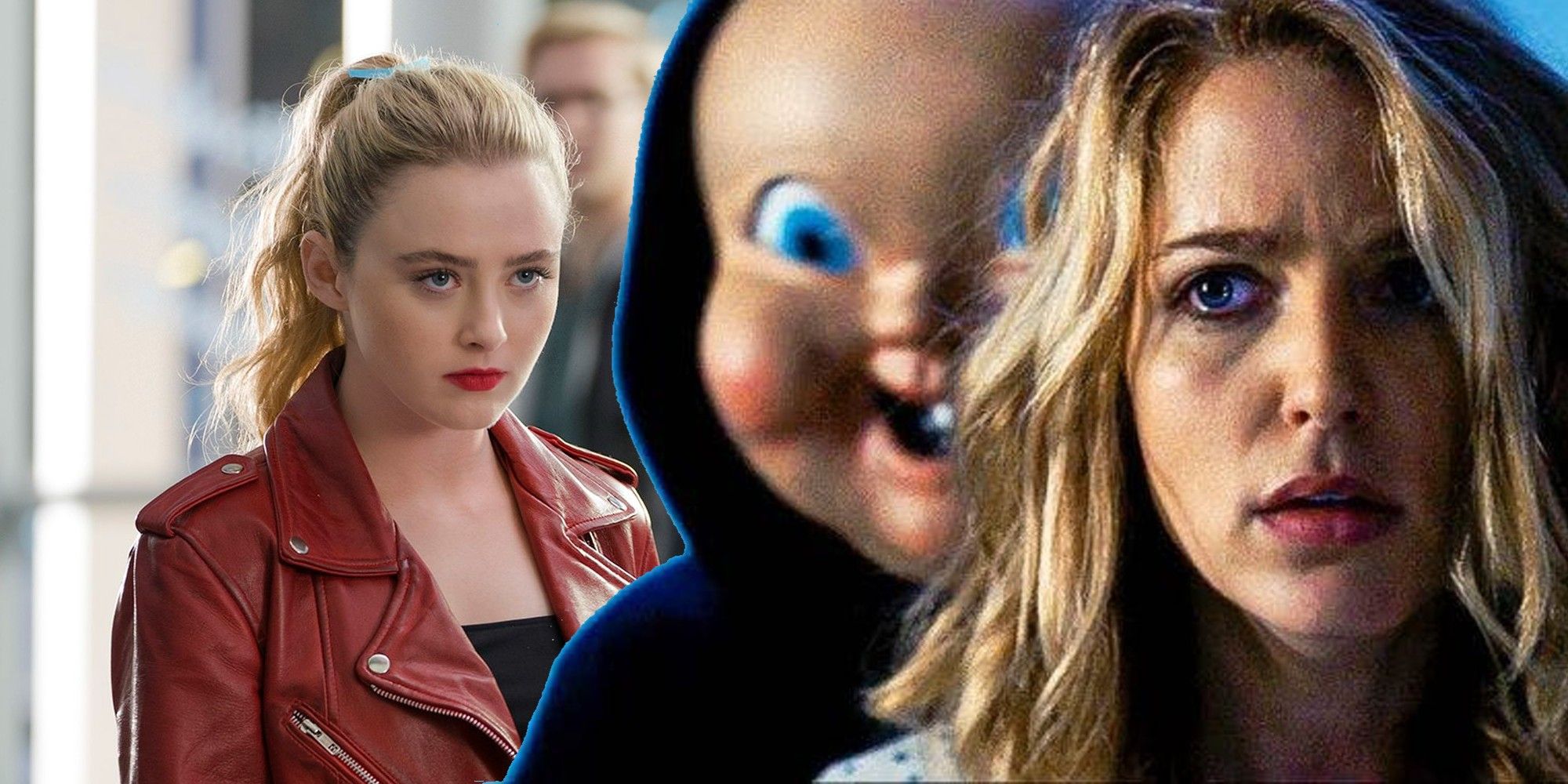Split image of Kathryn Newton and Jessica Rothe in Freaky Happy Death Day crossover