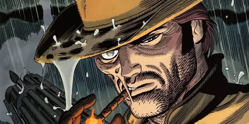 Comic book art: Jonah Hex smoking in DC comics